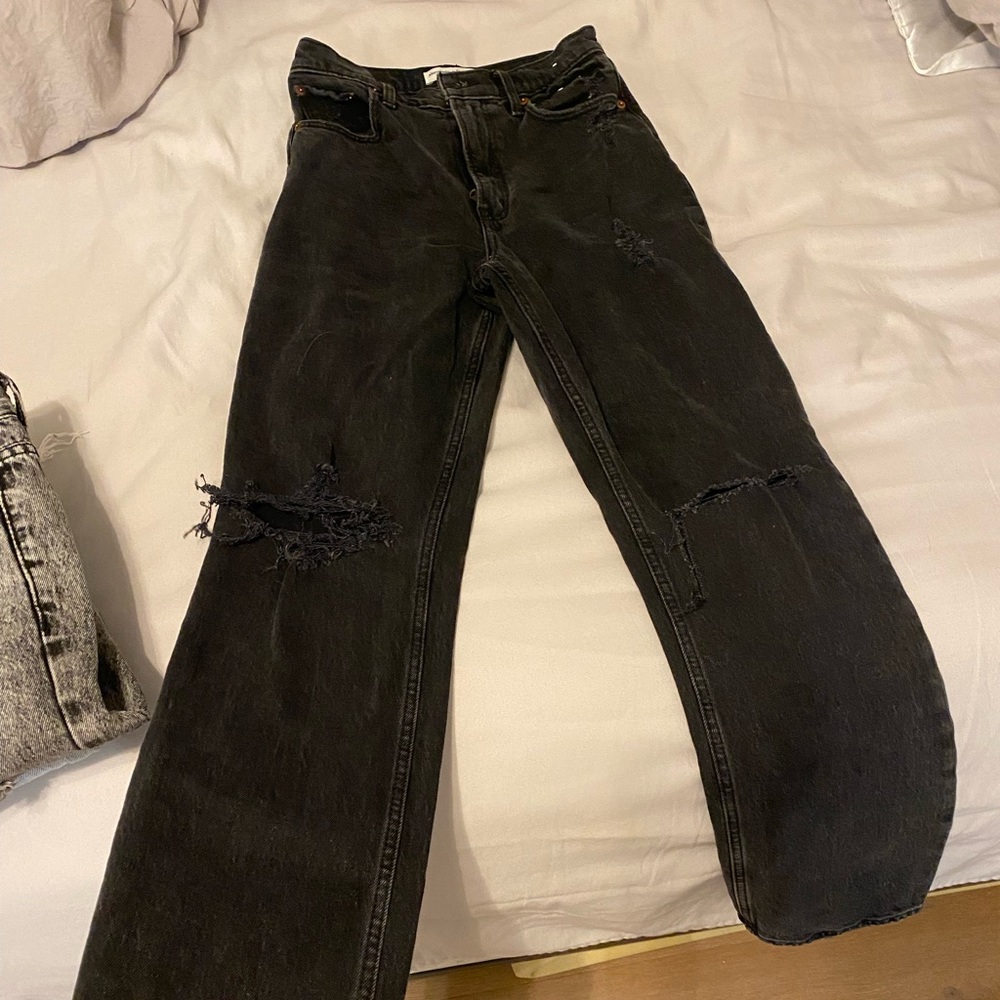 Abercrombie black straight jeans. Size 25 regular. Perfect condition.